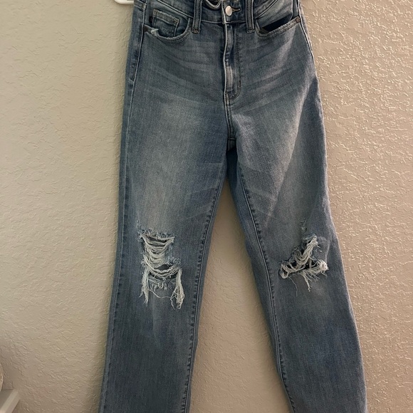 Judy Blue Denim - Judy Blue Oasis High Rise 90’s Straight Jeans In Light Wash Size 1